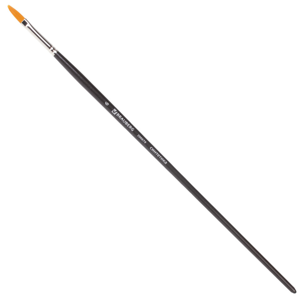 Кисть художественная синтетика жесткая, овальная, № 6, длинная ручка 200679 цена за 5 шт , 